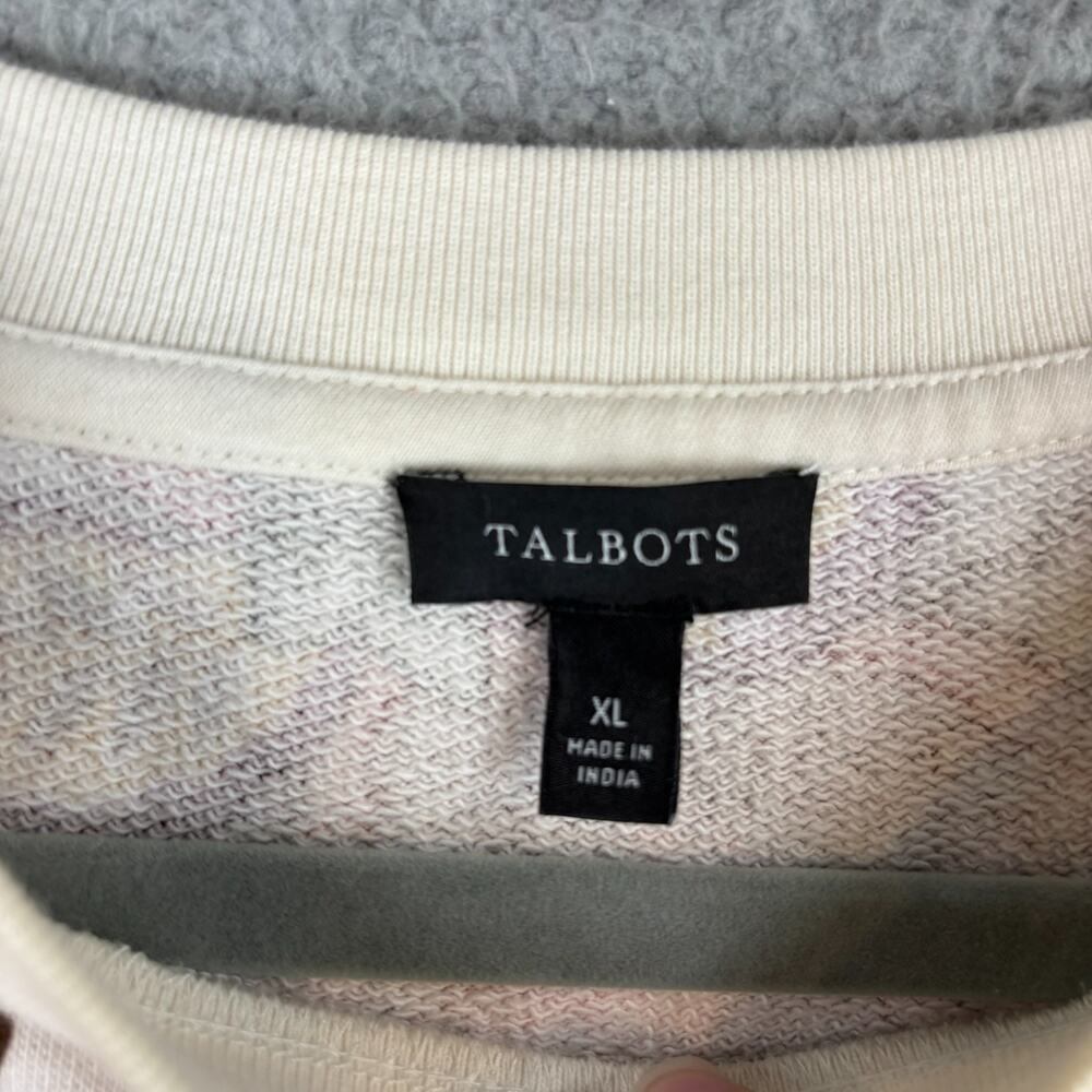 Talbots Floral Top XL Crewneck Sweatshirt Blooming Jacobean 100% Cotton 2025 - Picture 7 of 15